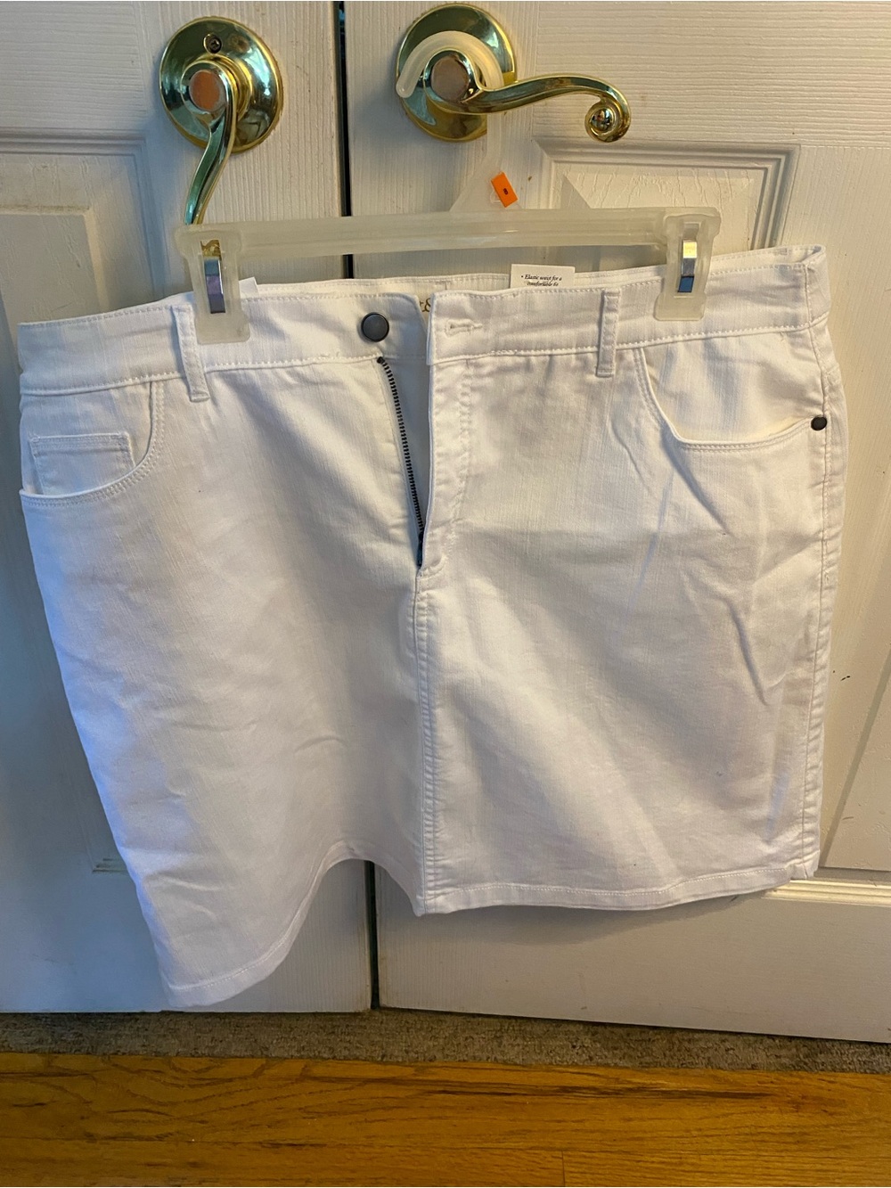 croft & barrow White Denim Mini Skirt